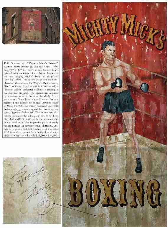 Screen-Used "Mighty Mick's Gym" Sign at Auction! mickeys-gym-sign-poster