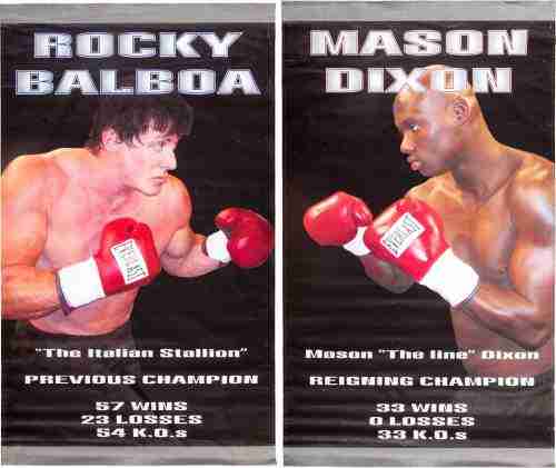 At Auction: Rocky Balboa vs Mason Dixon Fight Banners from "Rocky Balboa" Rocky vs Mason Dixon Poster