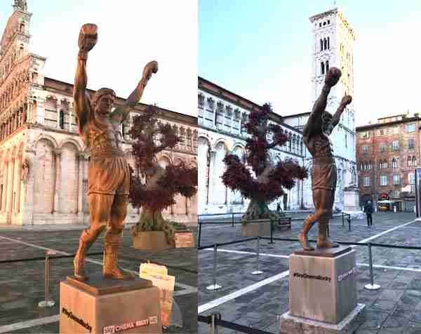 The Italian Stallion Goes to Italy: Rocky Statue Replica at Lucca Comics & Games rocky-statue-italy-sky-tv-replica
